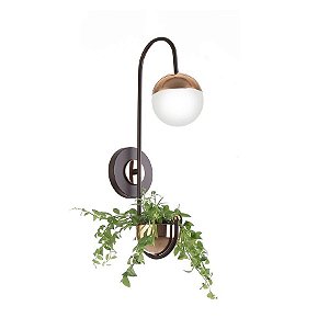 Arandela com Suporte para Planta com Globo Ø12cm 23x12x51cm 1xG9 Old Artisan AR-5433/A