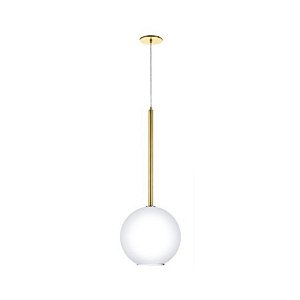 Pendente Haste Redondo Globo Ø25cm 25x60cm 1xE27 Metal e Vidro Old Artisan PD-5437