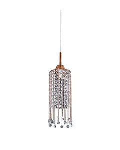 Pendente Clássico 38xø12cm Metal e Cristal 1xG9  Old Artisan PD-5275