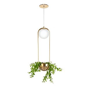 Pendente com Suporte para Plantas com Globo Ø12cm 15x12x52cm 1xG9  Old Artisan PD-5434/A