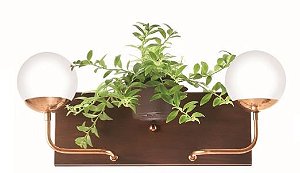 Arandela de Parede com Suporte para Planta com Globo Ø12cm 53x16x15cm 2xG9 Old Artisan AR-5430/A