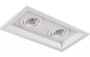 Spot De Embutir Recuado Chanfrado Retangular Duplo AR111 37,5x21cm Metal Impacto 1044/2