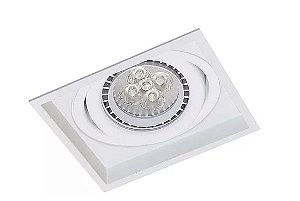 Spot de Embutir Recuado AR70 Micro Borda Quadrado Com Foco Orientavel 11,5x11,5x4cm Alumínio Impacto 1012