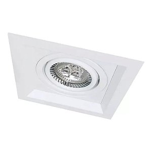 Spot de Embutir Injeta Recuado Chanfrado Quadrado Com Foco Orientavel PAR20 13,7x13,7x4cm Alumínio Impacto 1041