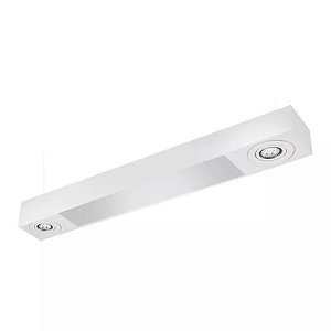 Pendente Mix Retangular 2 Tubular T8 + 2 MR16/Dicroica 90x14cm Metal e Acrílico e Acrílico Impacto MD220-P