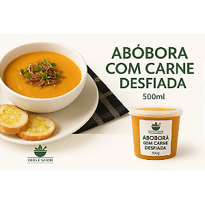 Caldo de  Abóbora  com Carne Desfiada