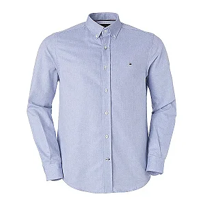Camisa Tommy Hilfiger Masculina Oxford Regular Fit Azul