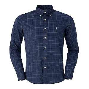 Camisa Ralph Lauren Masculina Xadrez Fontana Cor Marinho