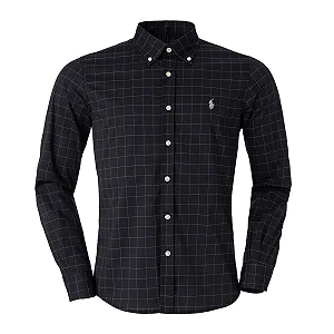 Camisa Ralph Lauren Masculina Xadrez Fontana Cor Preto
