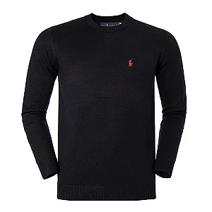 Sueter Ralph Lauren Masculino Fleece Sweatshirt Cor Preto