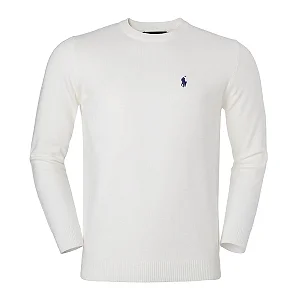 Sueter Ralph Lauren Masculino Fleece Sweatshirt Cor Branco