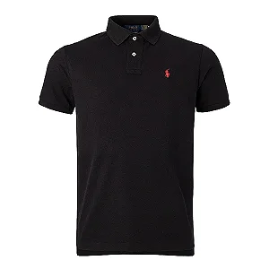 Camisa Polo Ralph Lauren Custom Fit Cor Preta