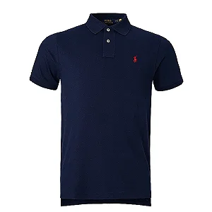 Camisa Polo Ralph Lauren Custom Fit Cor Marinho