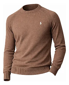 Sueter Ralph Lauren Masculino Fleece Sweatshirt Cor Marrom