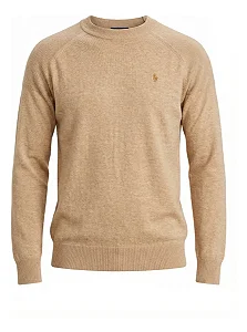 Sueter Ralph Lauren Masculino Fleece Sweatshirt Cor Bege