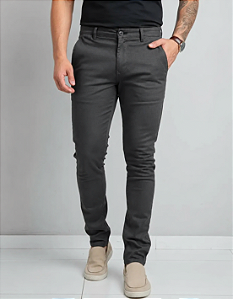 Calça Sarja Tommy Hilfiger Masculina Chino Chumbo