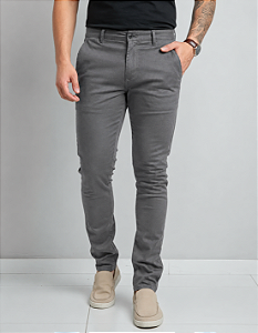 Calça Sarja Tommy Hilfiger Masculina Chino Cinza