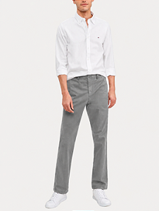 Calça Sarja Tommy Hilfiger Masculina Chino Cinza