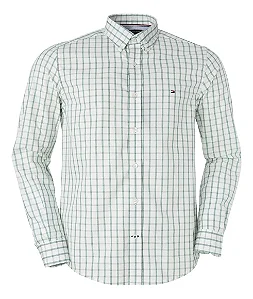 Camisa Tommy Hilfiger Masculina Xadrez Verde