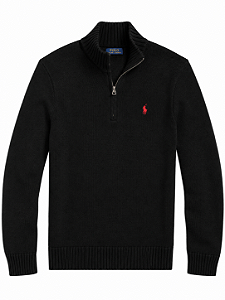 Suéter Ralph Lauren Gola alta com Zíper Preto