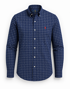 Camisa Ralph Lauren Xadrez Azul/Branca
