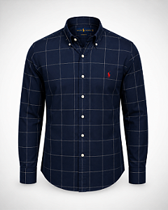 Camisa Ralph Lauren Quadriculado Xadrez Azul