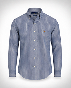 Camisa Ralph Lauren Listrada Branca/Cinza