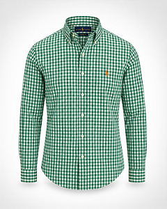 Camisa Ralph Lauren micro Xadrez Verde e branca