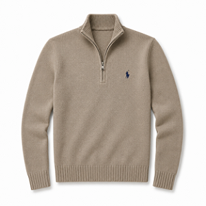 Suéter Ralph Lauren Gola alta com Zíper Green/Gray