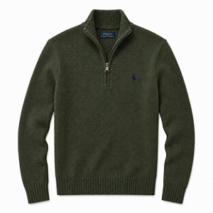 Suéter Ralph Lauren Gola alta com Zíper Green/Gray