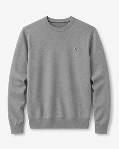 Suéter Clássico Gola Redonda Tommy Hilfiger Cinza