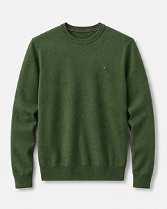 Suéter Clássico Gola Redonda Tommy Hilfiger Verde