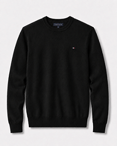 Suéter Clássico Gola Redonda Tommy Hilfiger Preto