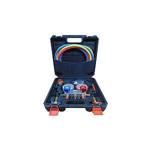 KIT MANIFOLD MANOMETRO MALETA MANGUEIRAS 2M PARA R134A R22
