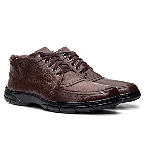 Bota Masculina Couro legítimo Comfort Shoes - 1405 Café