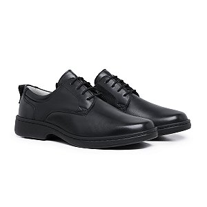 Sapato Social Couro Legítimo Comfort Shoes - 6060 Preto