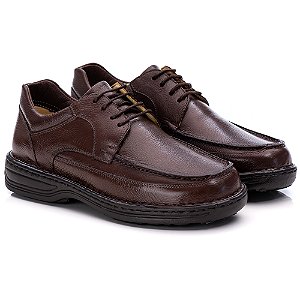 Sapato Masculino Couro Legítimo Comfort - 8002 Café