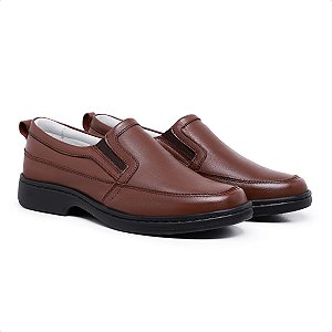 Sapato Social Couro Legítimo Comfort Shoes - 6080 Café