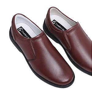 Sapato Social Couro Legítimo Comfort Shoes - 6050 Pinhão