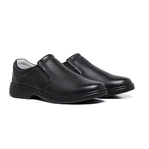 Sapato Social Couro Legítimo Comfort Shoes - 6050 Preto