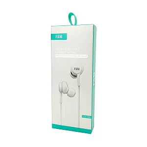 Fone Intra-auricular com fio FAM Branco