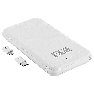 Power Bank FAM 10.000mah Branco