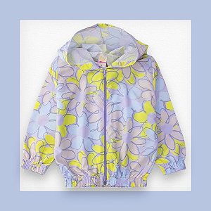 Conjunto corta vento - Flores Lilás (Tam 12)