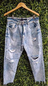 CALÇA JEANS  LAVADO  RASGOS BLUESTEEL   42