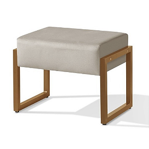 Banqueta Puff Cancun Areia Veludo Base de Ferro