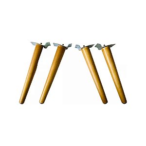 Kit 4 Pé Palito 25cm + 4 Chapas Inclinadas Puff Poltronas