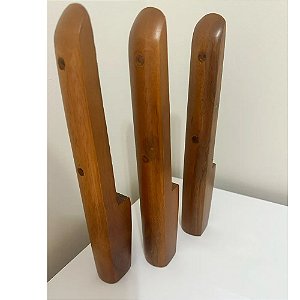 Kit 3 Pé Unha Madeira Puff Poltronas Puf