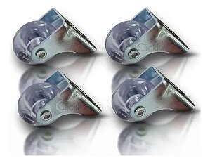 Kit  4 Rodizio 38mm Silicone anti - risco para Sofá e Móveis em Geral