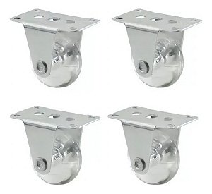 Kit 4 Rodizio 50mm Fixo Multiuso para Móveis