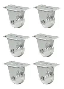 Kit 6 Rodizio 50mm Fixo em Silicone ideal para Sofá Retrátil e Bicama